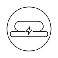 Thin outline icon of fast charging symbol vector