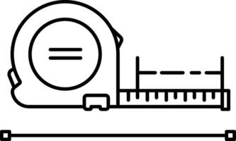 Minimal tape measure outline icon for tools design vector