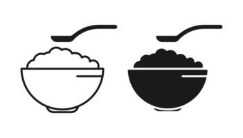 icon set of various cereal bowl designs vector