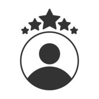 icon of five stars representing work experience rating vector