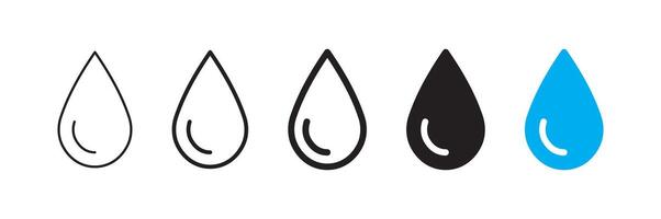 Assorted water drop icons for fluid designs vector