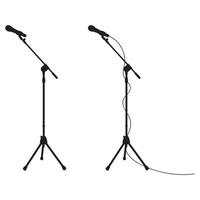 Design of microphone with stand and cable attached vector