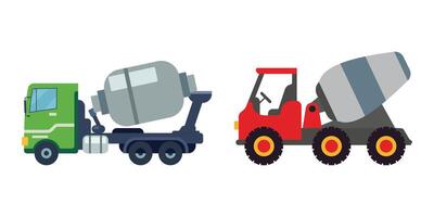 Flat design of a construction mixer truck vector