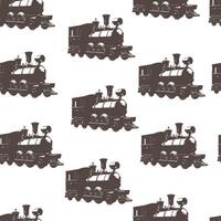 Retro pattern showing old style vintage train vector