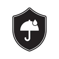 Stylish black umbrella symbol with waterproof feature vector