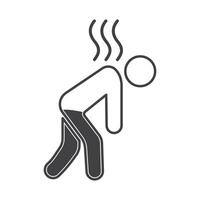 Icon showing person halfway drained or exhausted vector