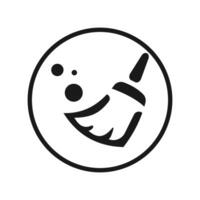 Simple broom icon with easy to clean concept vector