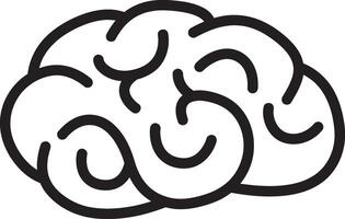 outline icon of a brain in a simple design vector
