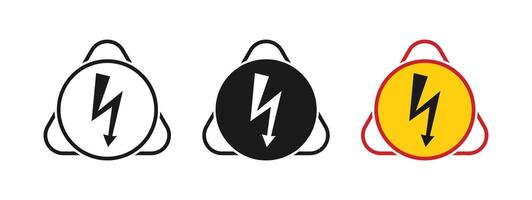 Set of flat design caution and danger warning signs vector