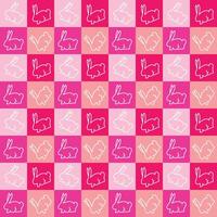 Playful pink rabbit pattern using square palette vector