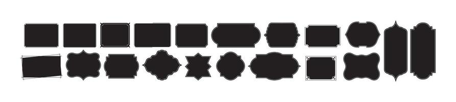 22-piece photo frame set in black color vector