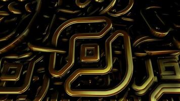 Elite Template, Floating Golden Figures, Reflection, Cinematic Background, Unique Design, Exclusive, Rotation video