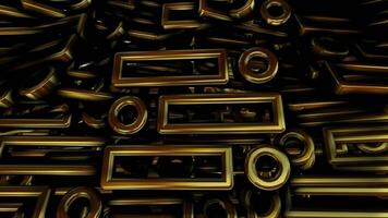 Reflection, Elite Template, Floating Golden Figures, Cinematic Background, Unique Design, Exclusive, Shapes, Rotation video