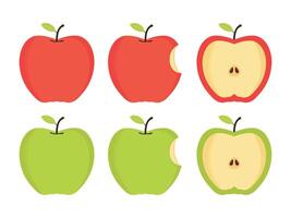 flat icon of red and green apples vector
