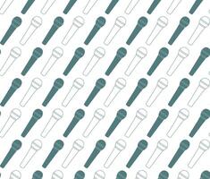 Microphone pattern in green tosca seamless design vector