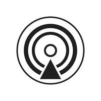 Icon representing wireless signal and data transmission vector