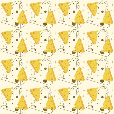 Modern flat cheese pattern with outlines