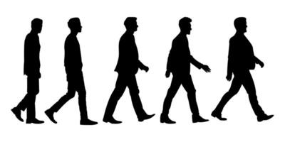 Silhouette of man walking in motion pose vector