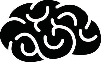 icon of a black brain design in a minimal style vector