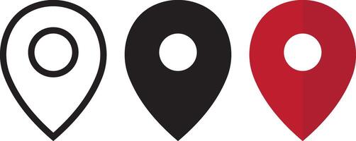 Set of location pin icons for map markers vector