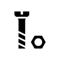 Set of icons for bolt and nut vector