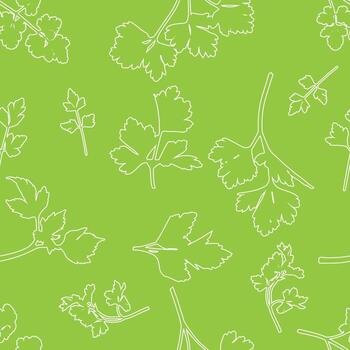 Seamless celery line pattern on green background vector