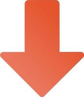Gradient icon showing downward narrow arrow symbol vector