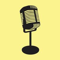 Icon representing black condensor microphone for audio vector