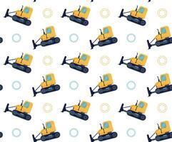 design of excavator pattern within a circular outline vector