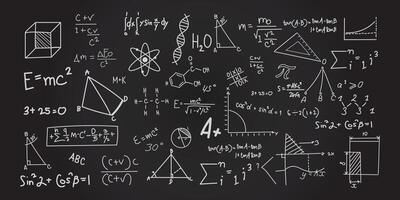 Chalkboard with math formulas background illustration vector