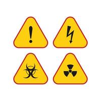 Flat design of a yellow caution danger sign vector