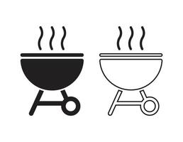 icon set featuring various BBQ stand designs vector