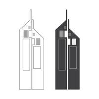 Monochrome design of Emirates Tower in Dubai vector