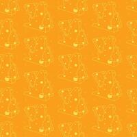 Outline cheese pattern in yellow style vector