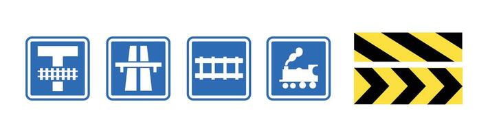 Train signs using blue and yellow combination vector