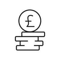 Line style icon of British Pound currency symbol vector