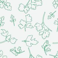 Healthy green white celery pattern with outline vector