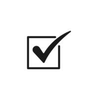 Icon design of a check mark symbol vector