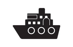 Simple black silhouette of a mini ship vector