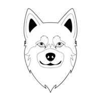 Thin line icon of dog face profile vector
