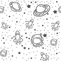 Space Blue and white outline with many star patterns vector