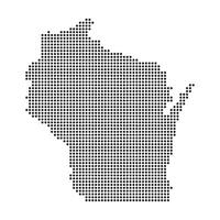 Stylized Wisconsin state map using black dots vector