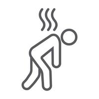 Outline icon representing an exhausted person vector
