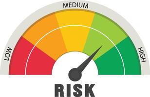 Flat risk level indicator scale vector
