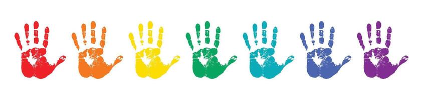 Bright and colorful handprint design for graphics vector