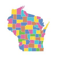 Minimal flat style design of Wisconsin map vector