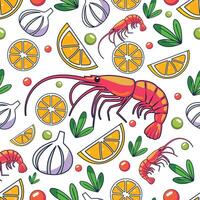 Flat shrimp with white background design vector