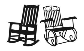 Black outline design of a garden chair vector
