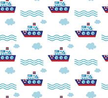 Toy ship pattern design for kids vector