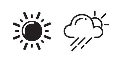 Icon illustrating solar power usage in cloudy weather vector